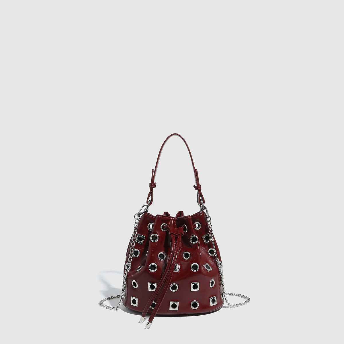 Trendy Rivet Cutout Messenger HandBag Purse