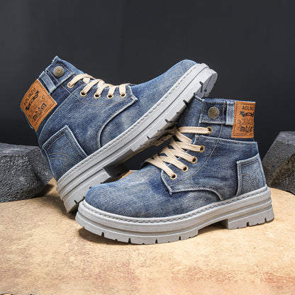 Men's High-top Striders for Men Denim Casual