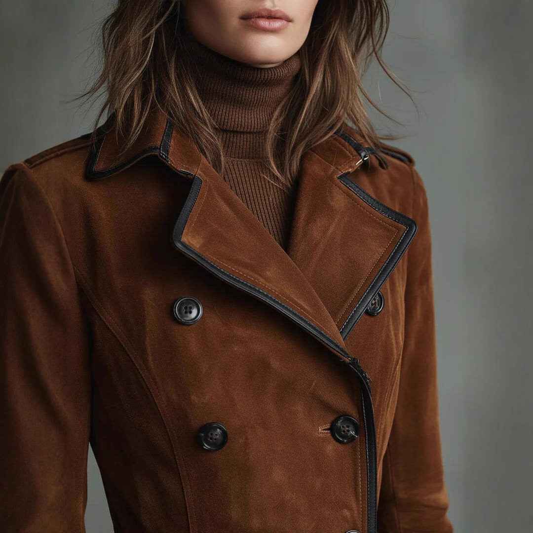 Women's Trench Western Style Suede Long Jacket
