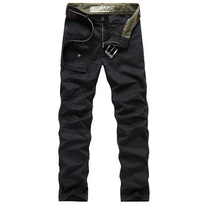 Men's Solid Color Straight Stretch Military Pants
