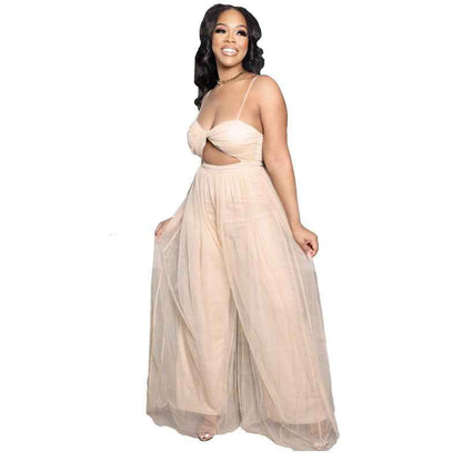 Crop Top Spaghetti Strap Sexy Jumpsuit Women