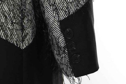 Contrast Color Mid Length Trench Jackets for Women