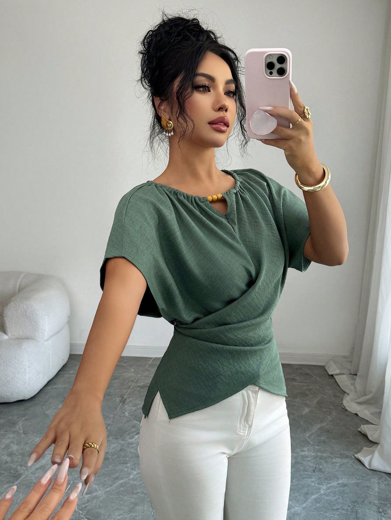 Casual Blouse Slim Fit New Arrivals MUNSIEUR