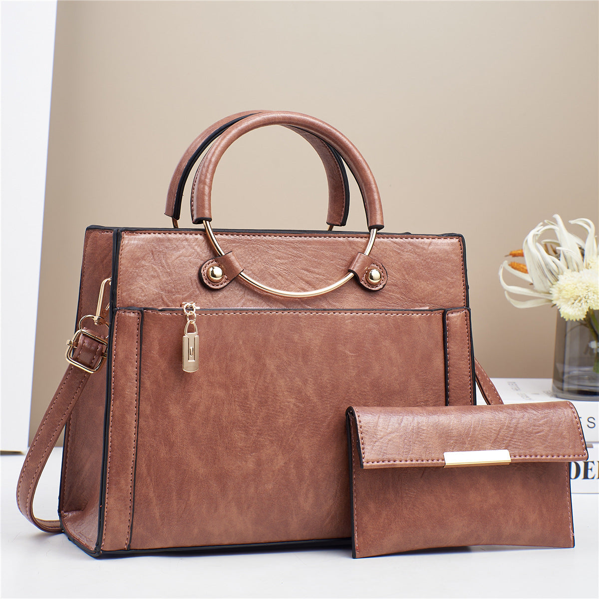 Large Capacity Bag Women's Special-interest Design Handbag 2pc Set
