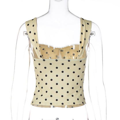 Polka Dot Slim Fit Camisole T-shirt