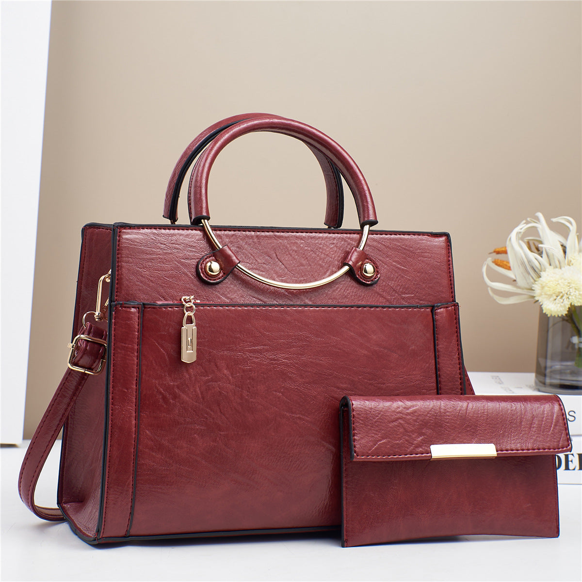 Large Capacity Bag Women's Special-interest Design Handbag 2pc Set