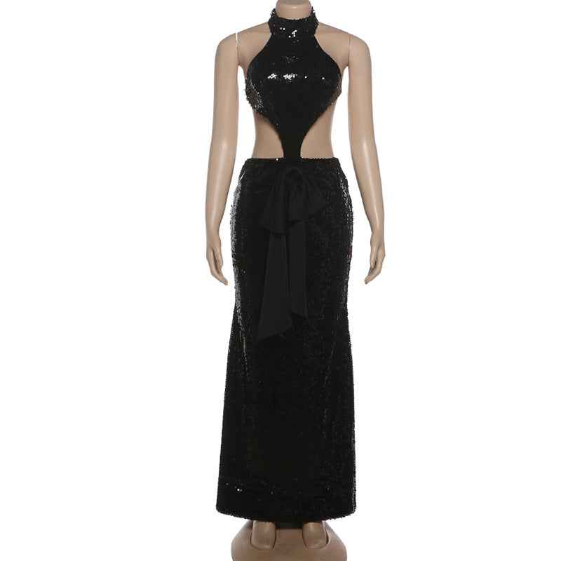 Backless Hollow Out Maxi Dress Elegant