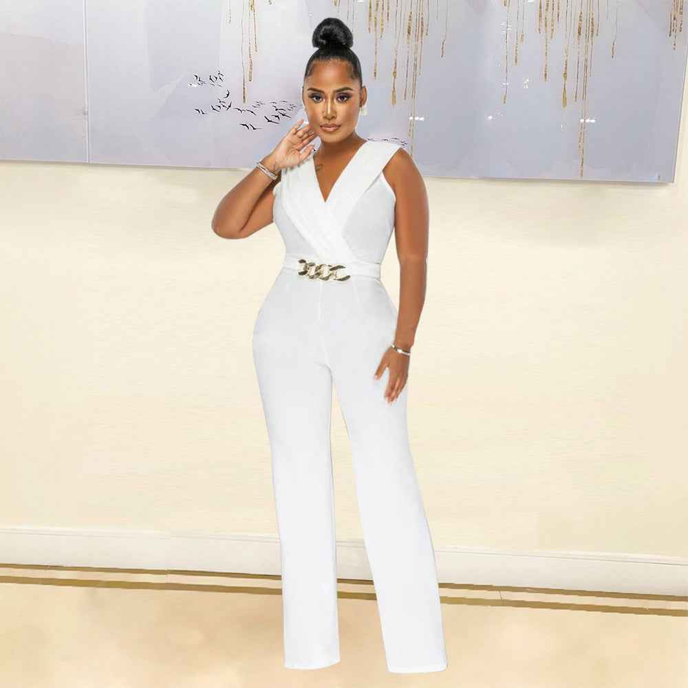 Slim Casual Sleeveless Jumpsuit