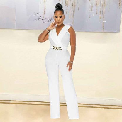 Slim Casual Sleeveless Jumpsuit