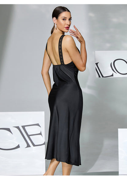 Women's Lace Cross Cutout Sling Dress