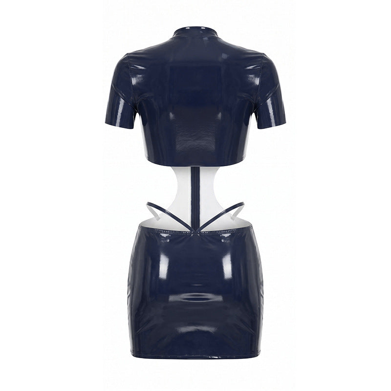 Faux Leather Zipper Dress New Arrivals MUNSIEUR