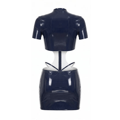 Faux Leather Zipper Dress New Arrivals MUNSIEUR