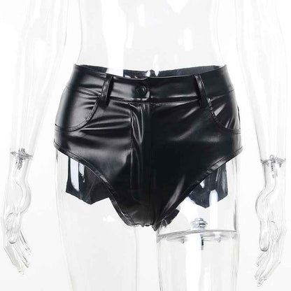 High Waist Hip Faux Leather Bottoms for Women
