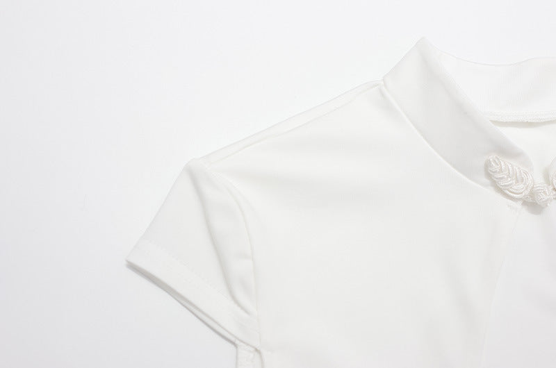 Women's Solid Color Cutout Sleeve T-shirt