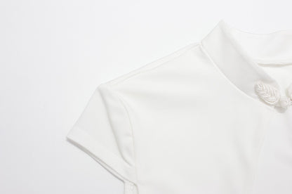 Women's Solid Color Cutout Sleeve T-shirt