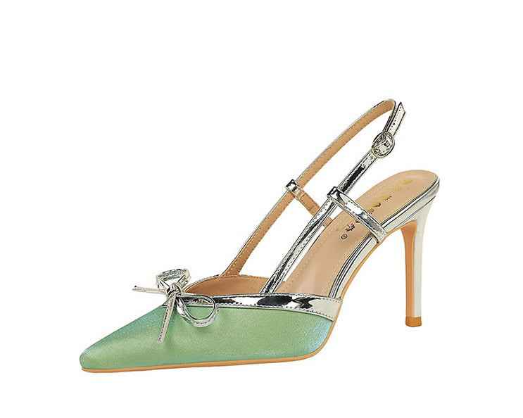 Bow Stiletto Heel High Heels Women Elegant High Grade