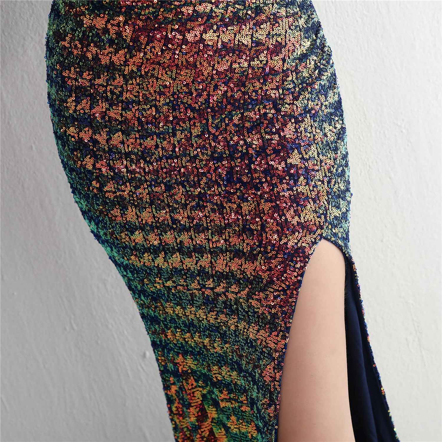 Sequined One Shoulder Appreciation Dinner Slim Fit Fishtail Wedding Dress