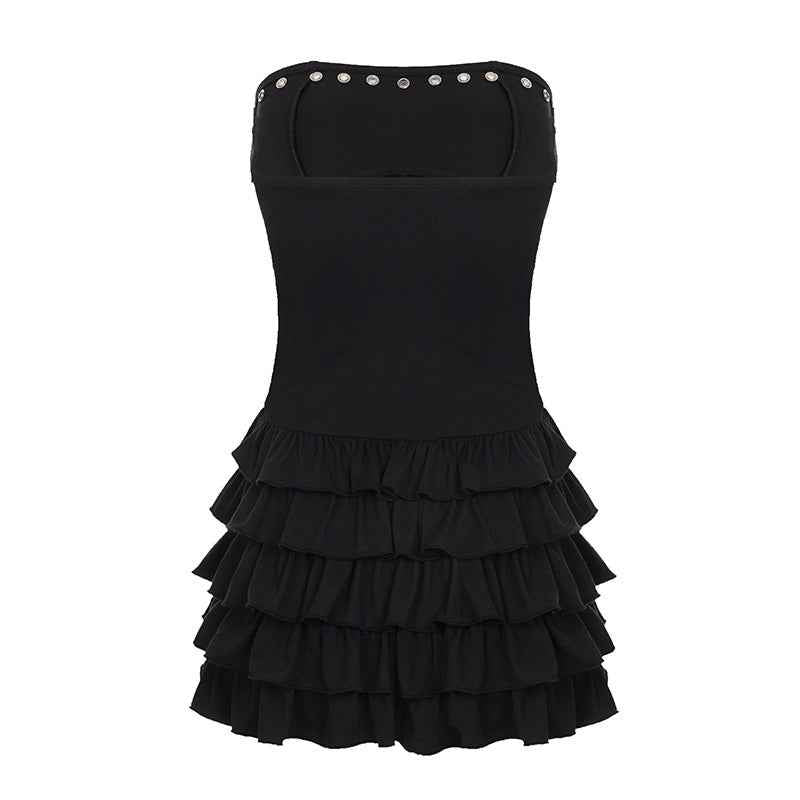 Cinched Sleeveless Pettiskirt Dress