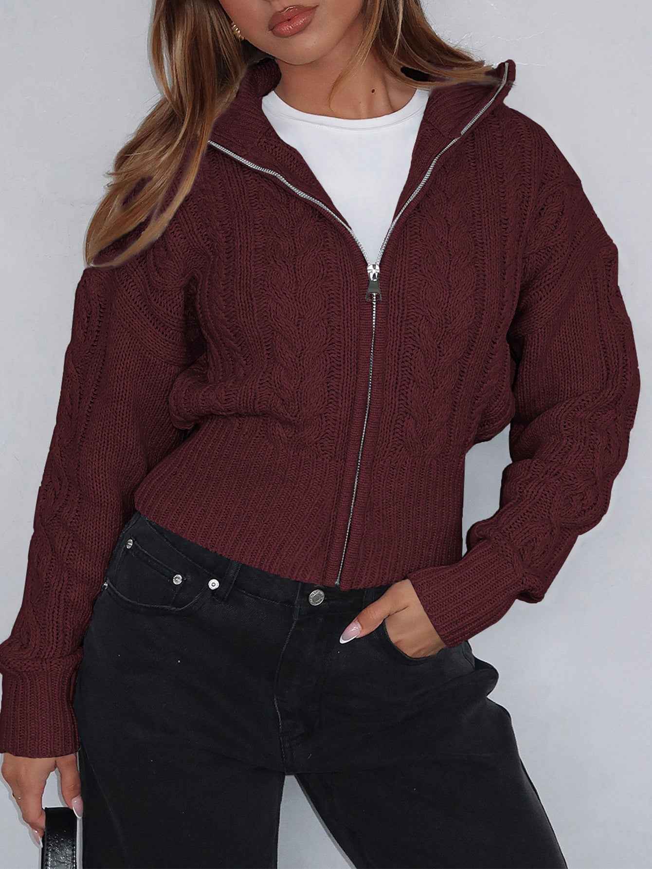 Long Sleeve Solid Color Women's Sweater