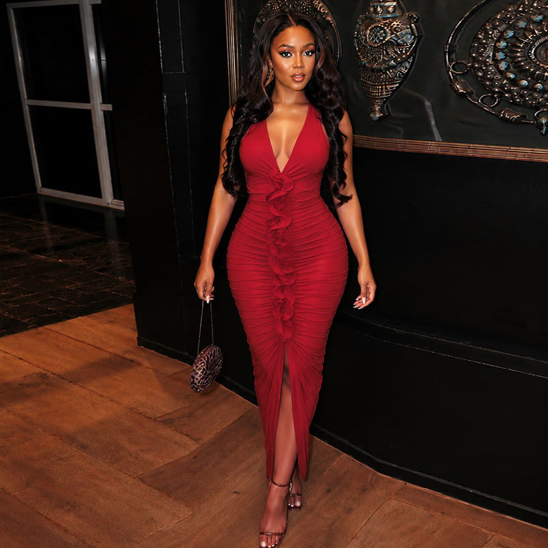 MUNSIEUR Sleeveless Split Dress New Arrivals