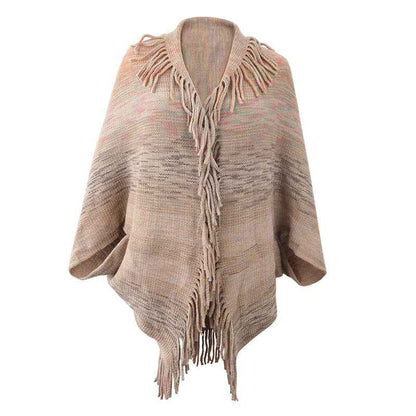Shawl Sweater Tassel Hem Cardigan