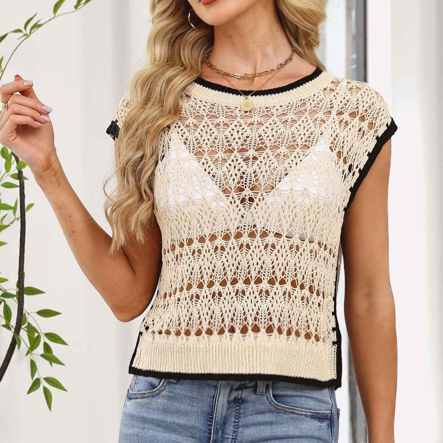 Sweater Vest Knitted Top for Women