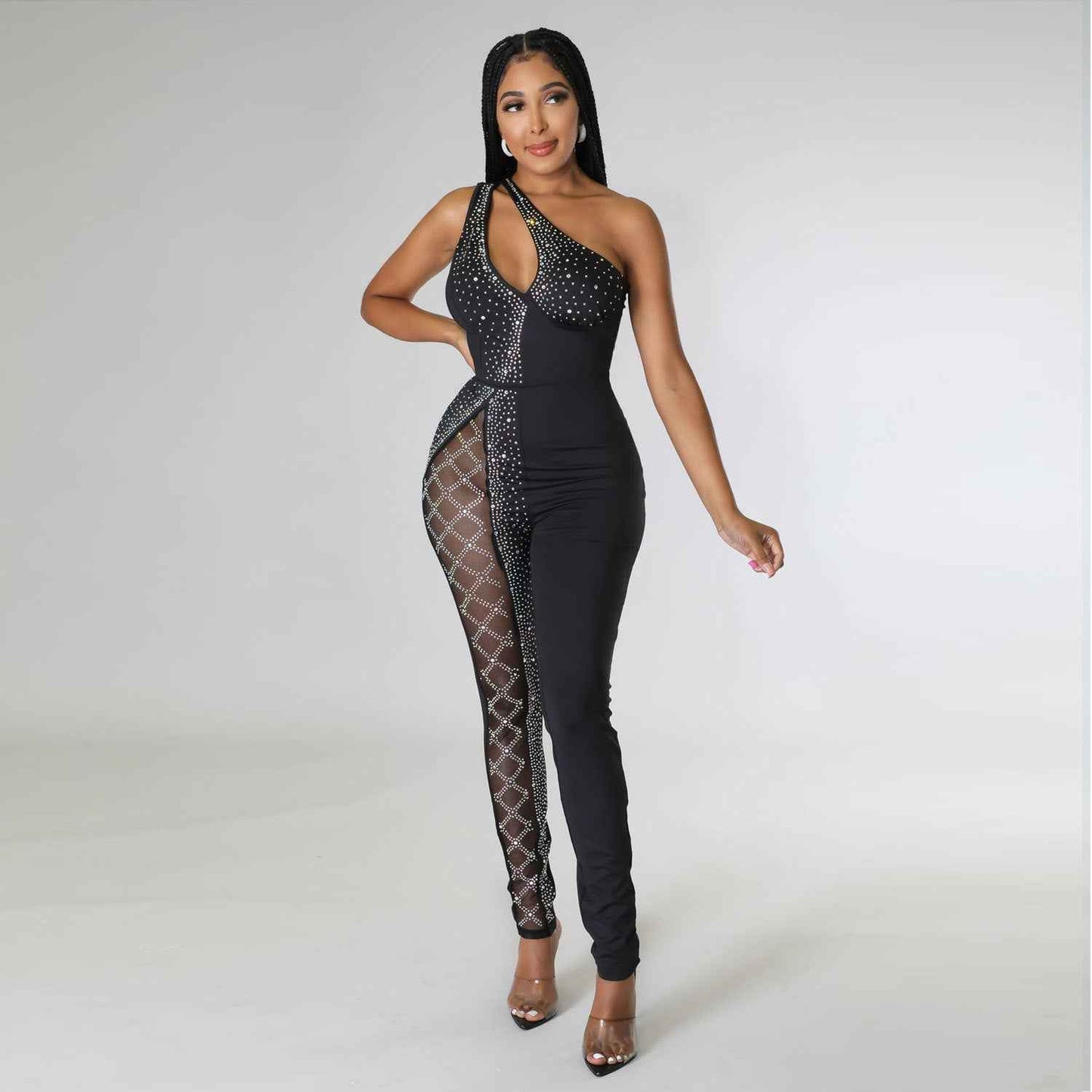 Sexy Slim Drilling One Piece Nightclub Uniform Jumpsuit