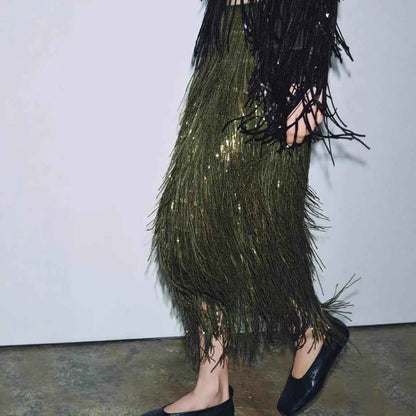 Sequin Tassels Party Skirt