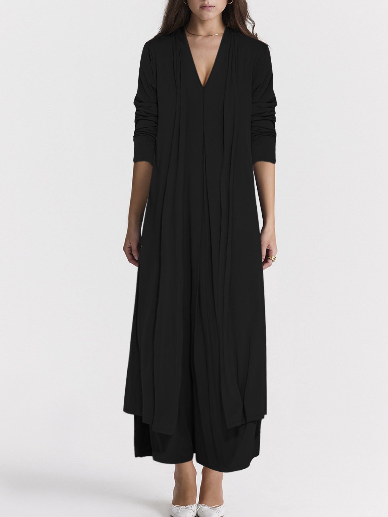Women's Casual Solid Color And V-neck Cardigan Dress for Women