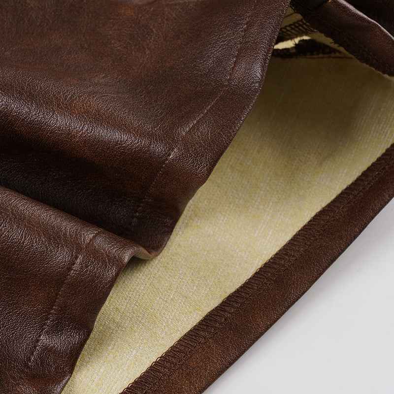 Retro Leather High Waist Bottoms