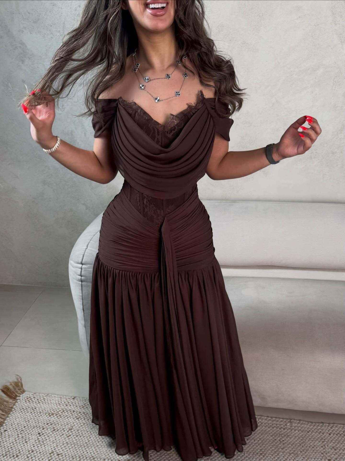 Autumn Drop Lace Big Hem Elegance Retro Dress New Arrivals