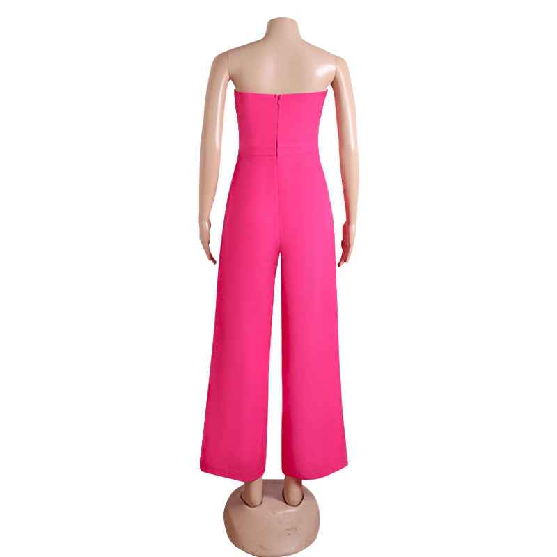 Luxury Business Elegant Business Tube Top Jumpsuit Two Piece Set