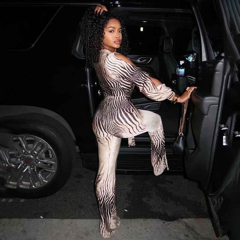 Off-Shoulder High Waist Jumpsuit