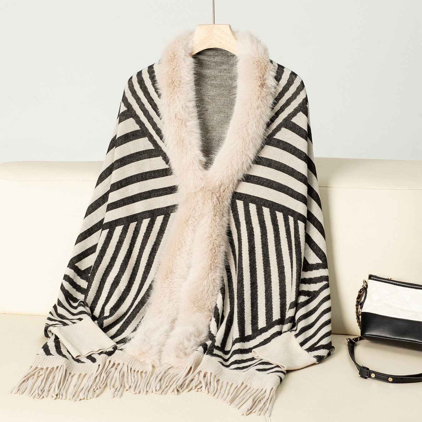 Striped Tassel Knitted Sweater for Women