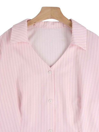 Slim Fit French Cinched Blouse Elegant Top
