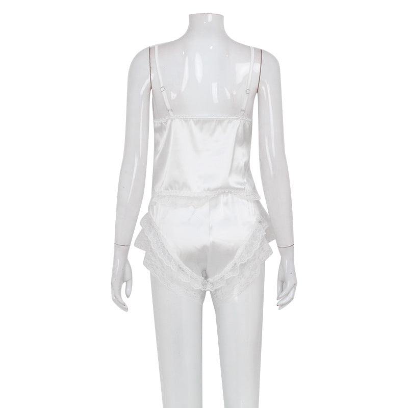 French Sling Pajamas Lace Sleepwear