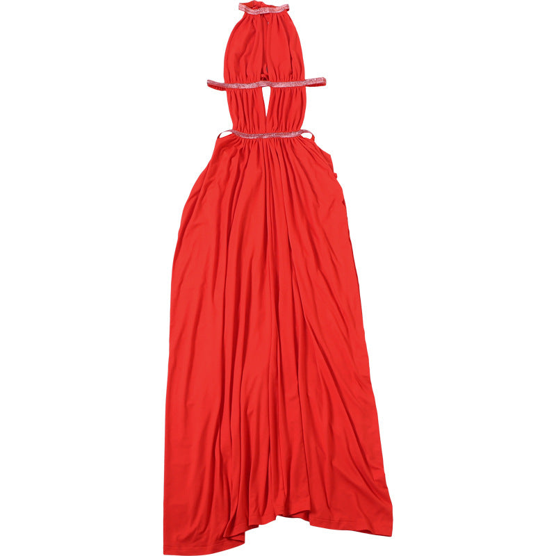 Backless Maxi Dress Lace up Halter MUNSIEUR New Arrivals