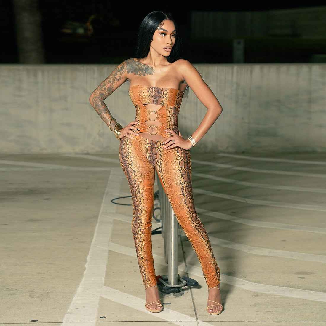 Cutout out Slim Fit Jumpsuit (Small Size Only)