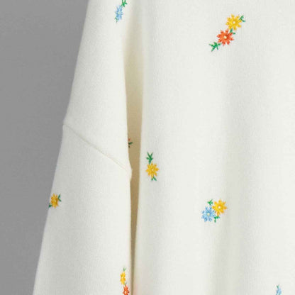 Pullover Embroidered Floral Sweater