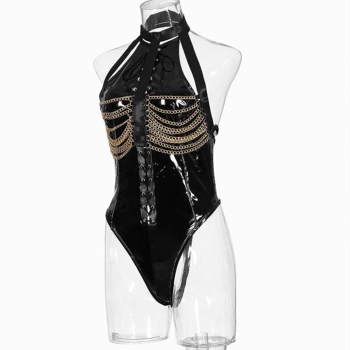 Seduction Metal Bodysuit Lingerie