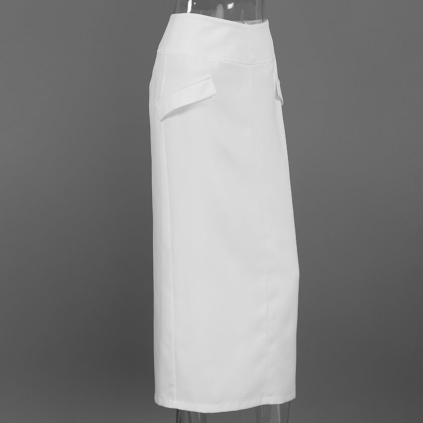 MUNSIEUR Retro Straight Skirt for Women Spring A line