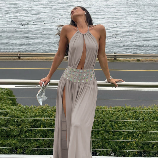 Split Halter Dress MUNSIEUR