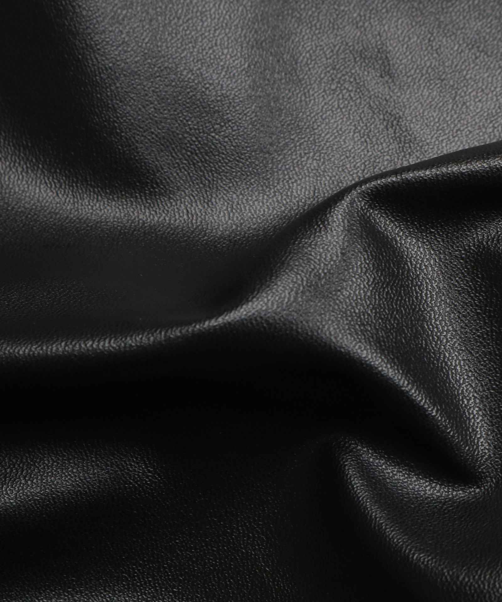 Faux Leather Bow Black High Waist Jeans