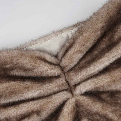 Pleated Low Waist Sexy Fur Sheath Skirt