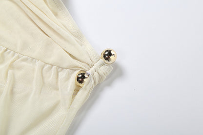 Halter Backless High Split Skirt Set