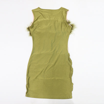 Sleeveless Furry Dress and Sheath