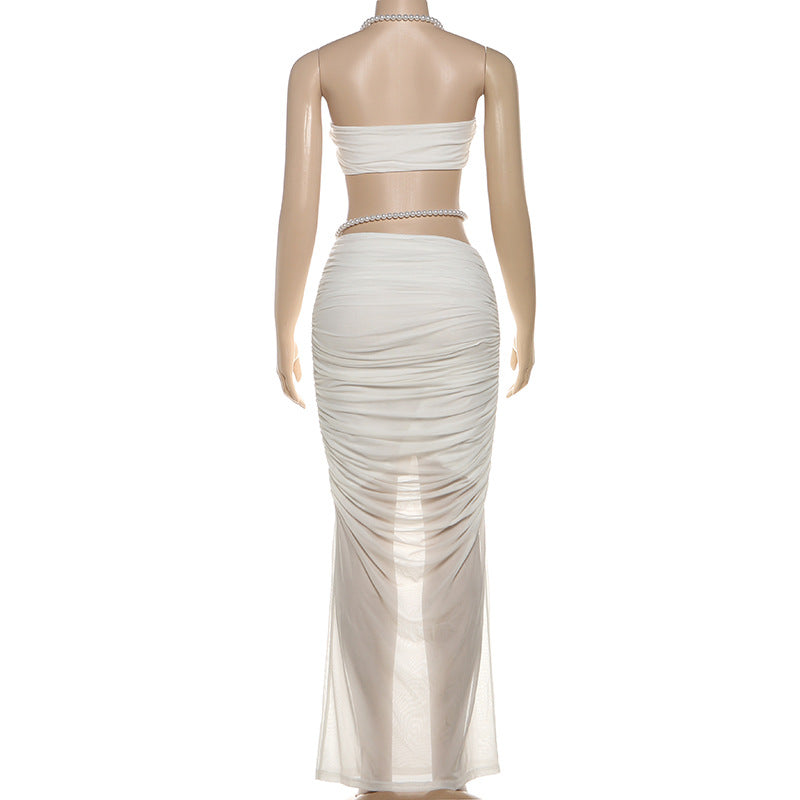 Women's Pearl Skirt Set Elegance and Simplicity
