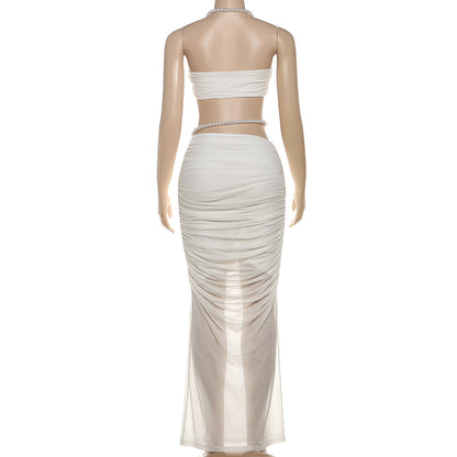 Women's Pearl Skirt Set Elegance and Simplicity