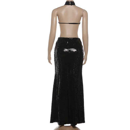 Backless Hollow Out Maxi Dress Elegant