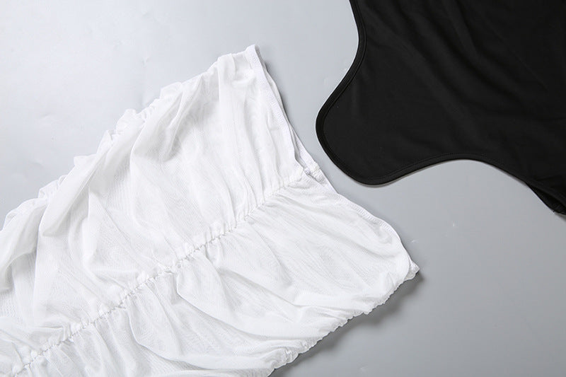 Set Skirt Berlubang Atasan Tiub